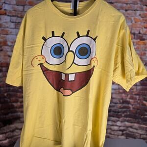 SpongeBob SquarePants Face T Shirt 3XL Yellow Nickelodeon Cartoon Graphic